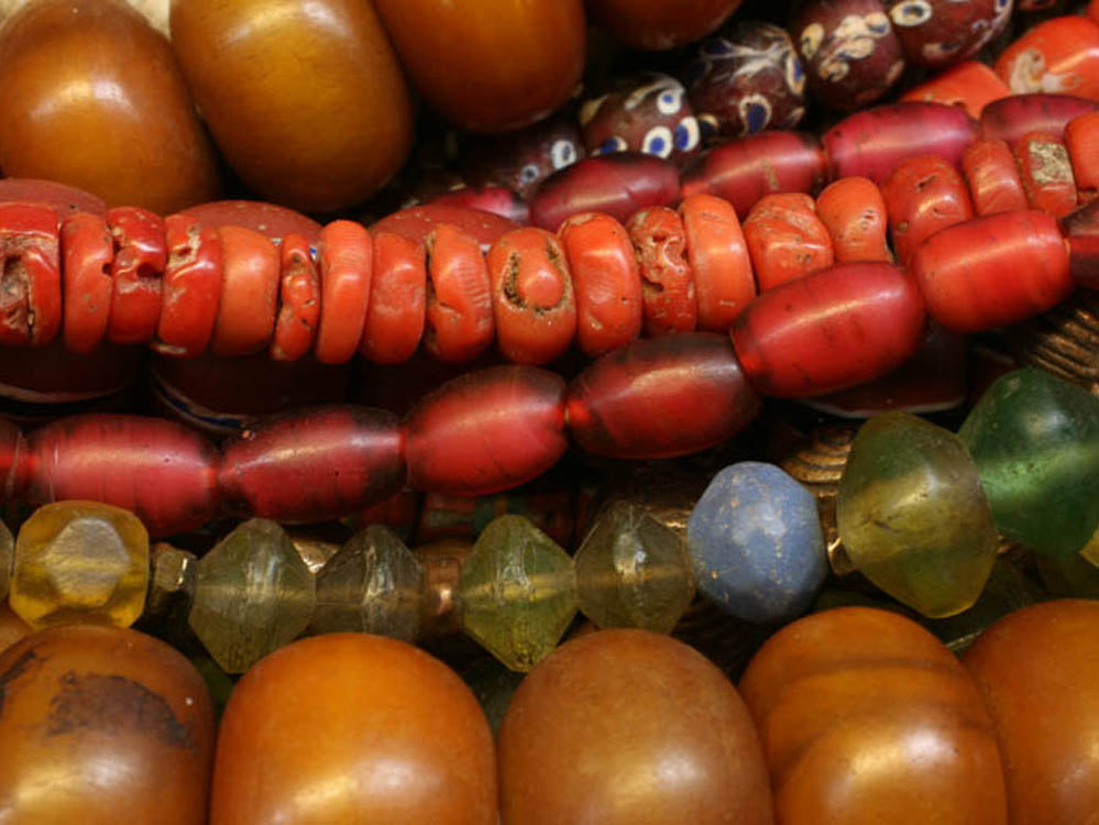 An assortment of gemstone beads